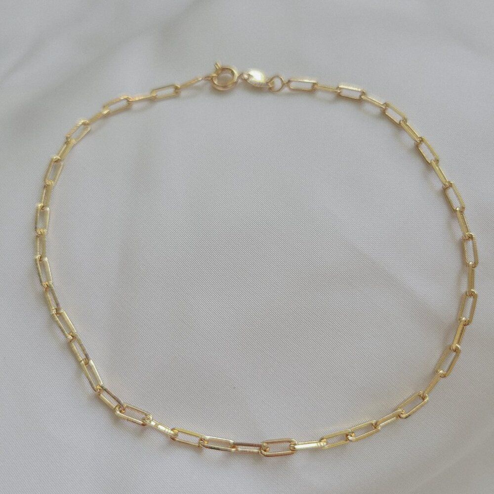Gold Filled Paperclip Chain Anklet